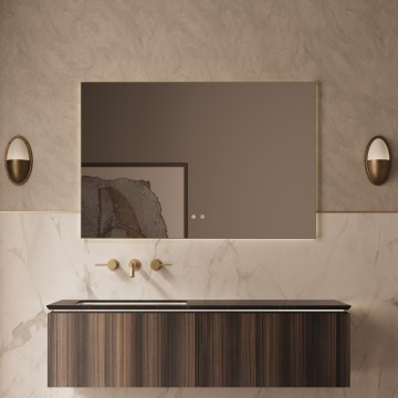 База под раковину Люкс (Luxe) 1400 подвесная, 2 выкатных ящика микролифт, натуральный орех