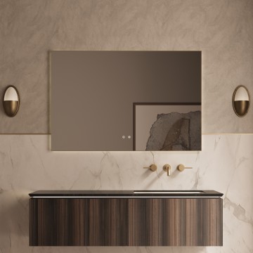 База под раковину Люкс (Luxe) 1400 подвесная, 2 выкатных ящика микролифт, натуральный орех