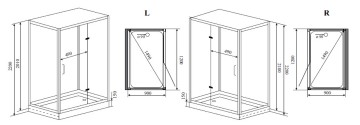 Timo Premium PURO H-511L-T-CH/C душевая кабина (90*120*220), шт, стульчик прозрачный