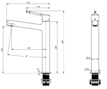 Смеситель для раковины Феерие (Feerie) VBF-5FE2MB, черный