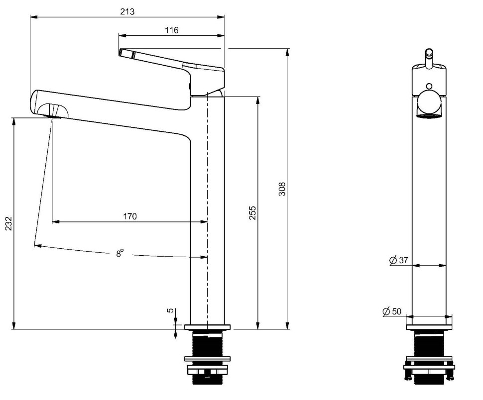 Смеситель для раковины Феерие (Feerie) VBF-5FE2MB, черный