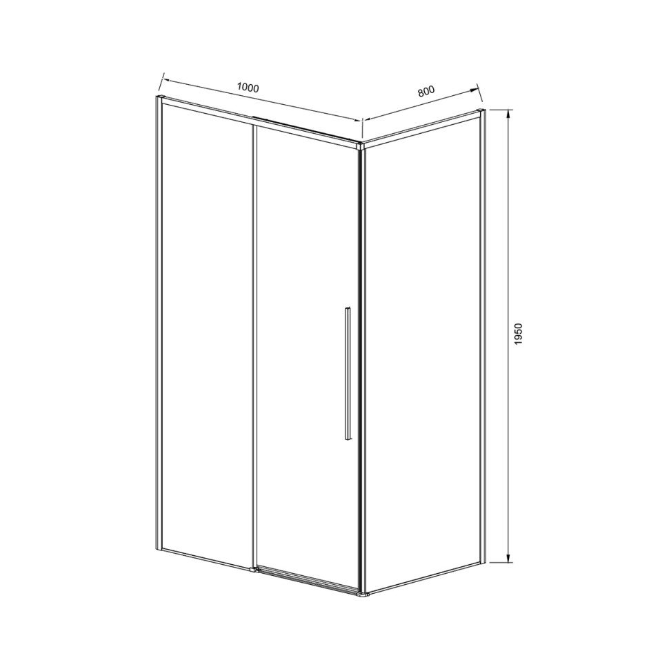 Душевой уголок Слим-Н (Слим-Н (Slim-N)) VSR-4SN8010CLGM, 1000*800, вороненая сталь, стекло прозрачное