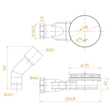 Сифон для поддонов RGW S-17G (44241700-06)