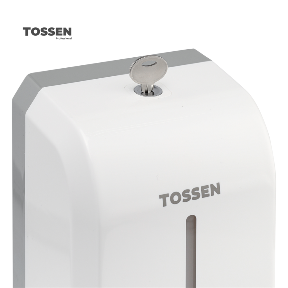 TOSSEN MN-7226 PW - настенный механический дозатор жидкого мыла (коллекция «Классический белый»)