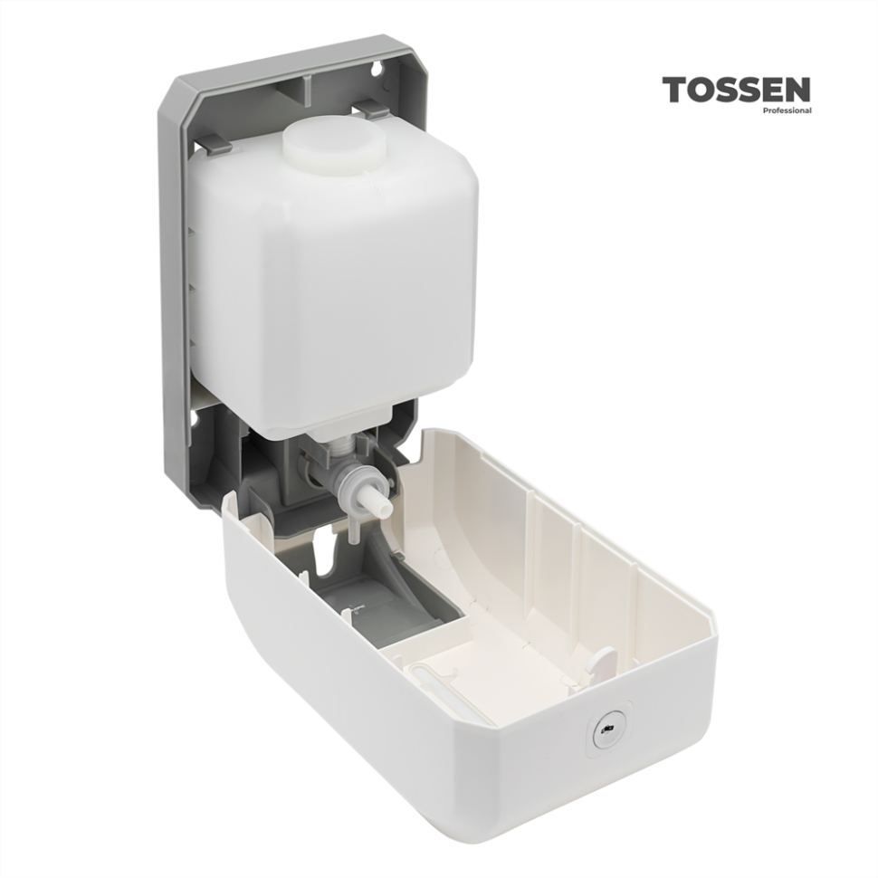 TOSSEN MN-7226 PW - настенный механический дозатор жидкого мыла (коллекция «Классический белый»)