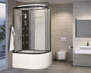 Душевая кабина Niagara Ultra NG-1910-01L (120х80х220) высокий поддон(48см),черный,стекло тонированное,4 места