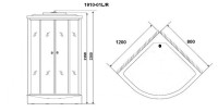 Душевая кабина Niagara Ultra NG-1910-01L (120х80х220) высокий поддон(48см),черный,стекло тонированное,4 места
