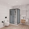 Душевая кабина Niagara Premium NG-6912-01QR BLACK (120х80х210) низкий поддон(16 см),черный,стекло тонированное,4 места