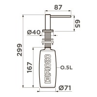Дозатор Omoikiri OM-10-GB латунь/графит