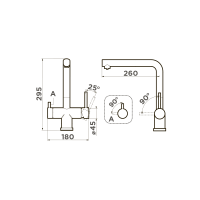 Смеситель для кухни Omoikiri Takamatsu-LG нерж. сталь/светлое золото