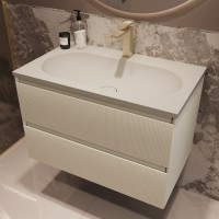 База под раковину Welle 800 подвесная, 2 выкатных ящика soft-close, M.Beige