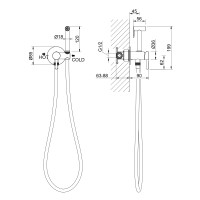 Смеситель встроенный с гигиеническим душем Timo Saona 2338/19SM розовое золото