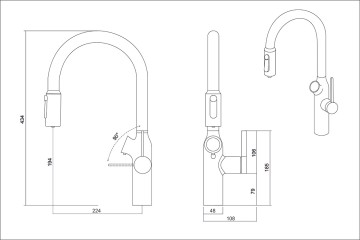 Смеситель OULIN OL-8018 OL - 8018 Matt Gold