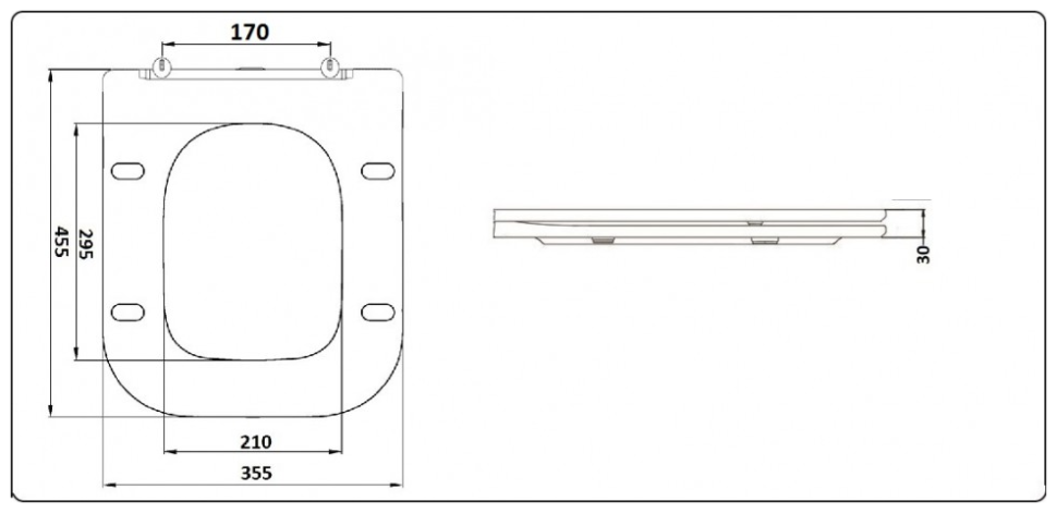 Унитаз подвесной Ceramalux с сиденьем NS5170MB