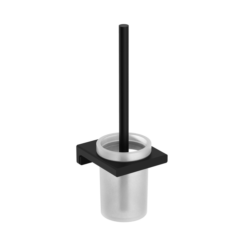 AQM7313MB Tivoli Туалетный ершик настенный, матовое стекло, черный матовый