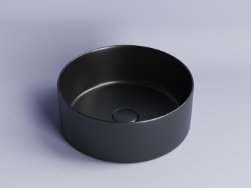 Умывальник чаша накладная круглая (цвет Черный Матовый) Element 358x358x137мм