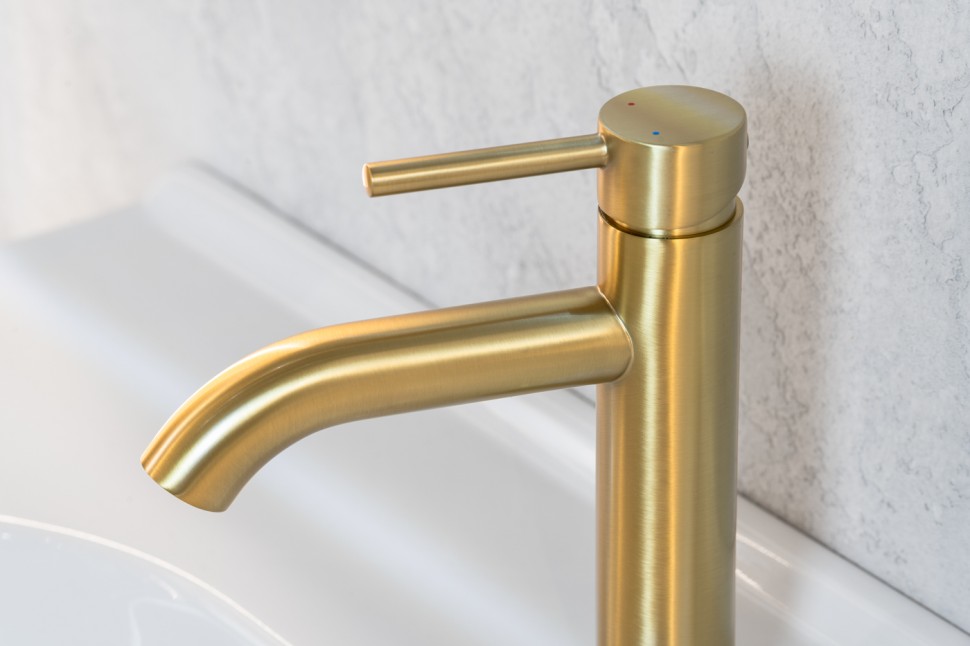 Смеситель ABBER Wasser Kreis AF8110G для раковины, золото матовое