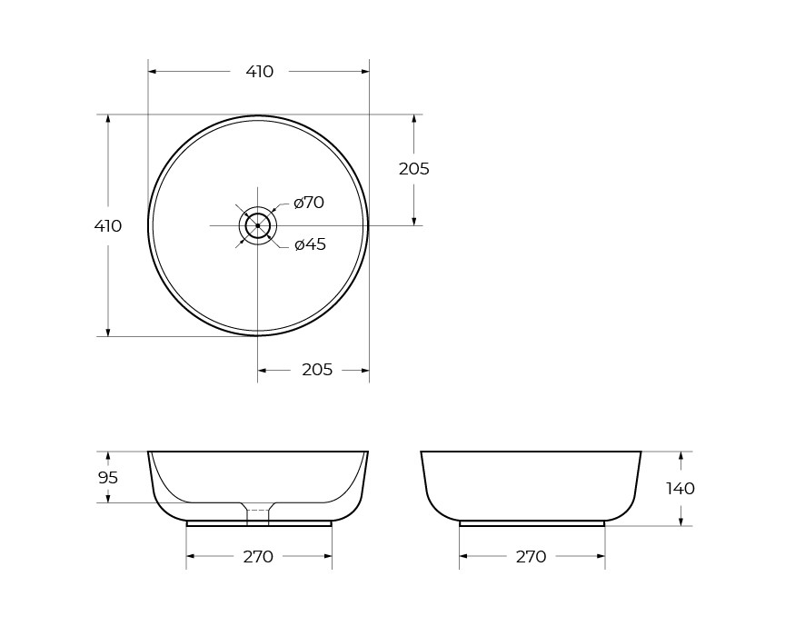 Накладная раковина BelBagno BB1315-H311