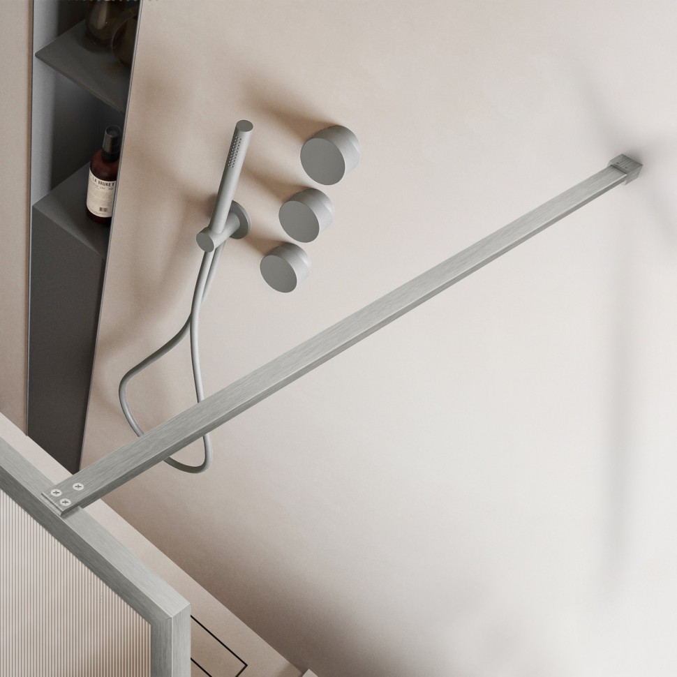 Душевая перегородка Волк-Ин (Walk-In) VSW-1HP900FLBN, 900*2000, брашированный никель, стекло рифленое