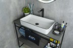 Раковина Gid Nc9399 52225 накладная белая / черная 60x34x11