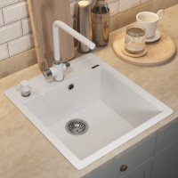 Кухонная мойка кварцевая Uperwood Quartz Premium UPD-07-01, прямоугольная, белая