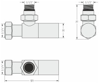 Вентиль угловой цилиндр (G 1/2&quot; НР х G 3/4&quot; НГ)
