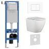 Комплект 3в1 IBERICA BLANCA инсталляция SILENCIO MINI, унитаз BILBAO ALTO белый, кнопка смыва INOX-C белый матовый (IB.001M.BLA.231.111)