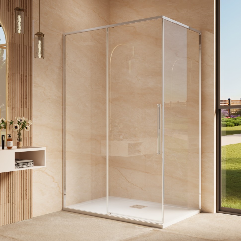 Душевой уголок Ультима (Ultima) VSR-7UL9013CL, 1300*900, хром, стекло прозрачное