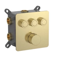 Смеситель с термостатом встраиваемый на 3 потребителя комплект с монтажной частью AQM8812BG