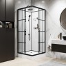 Душевая кабина Niagara Standart ST100/15QL/KL/BKT (100х100х225) низкий поддон(15см),черный,стекло прозрачное,3 места
