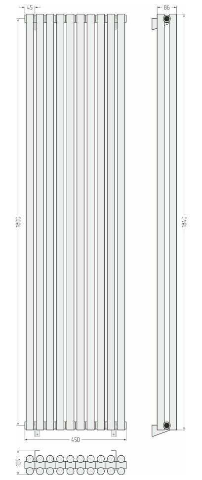 Эстет-11 1800х450 10 секций