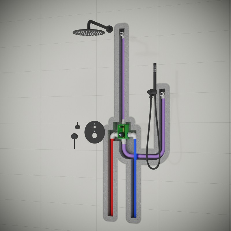 Душевая система встроенная Timo Saona SX-2369/19SM розовое золото