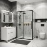 Душевое ограждение Grossman Cosmo 100.K33.02.120.21.00-200.K33.02.100.21.00 (120х100х195) раздвижная,черный матовый,стекло прозрачное,2 места