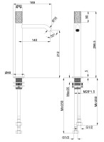 Смеситель для раковины Аура (Aura) VBF-6AU2GM, вороненая сталь