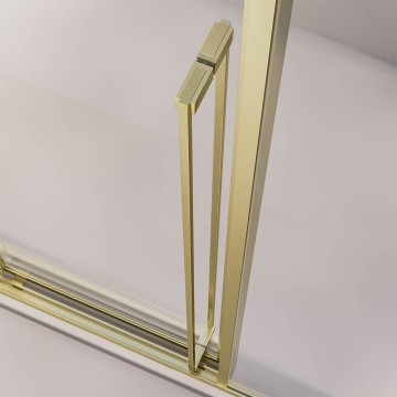 Душевой угол раздвижной Veconi Premium Ptato 300 SP G-L, 1000х800x2000, золото брашированный, стекло прозрачное