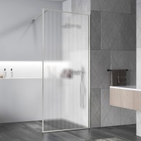 Душевая перегородка Волк-Ин (Walk-In) VSW-1HP100FLBN, 1000*2000, брашированный никель, стекло рифленое
