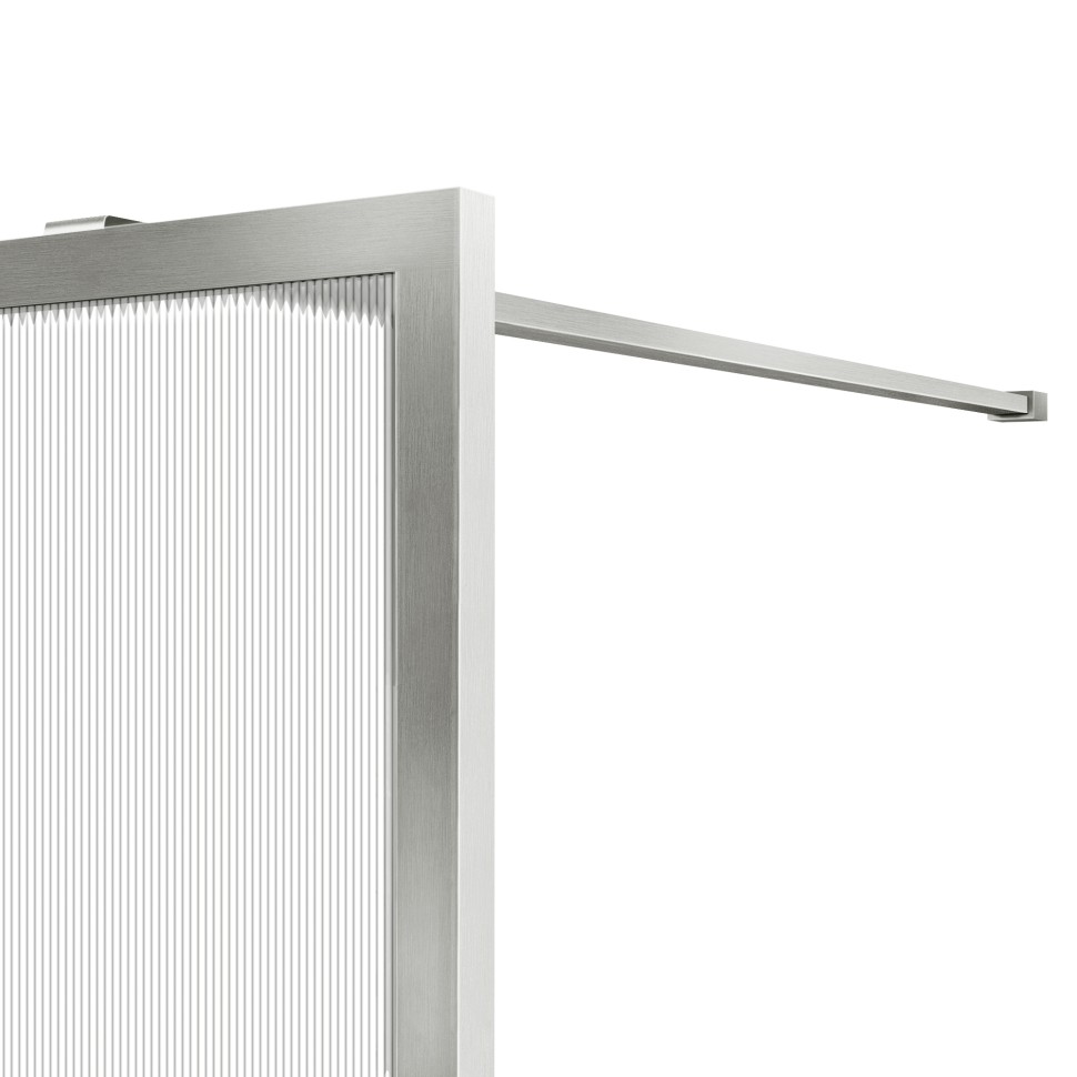 Душевая перегородка Волк-Ин (Walk-In) VSW-1HP100FLBN, 1000*2000, брашированный никель, стекло рифленое