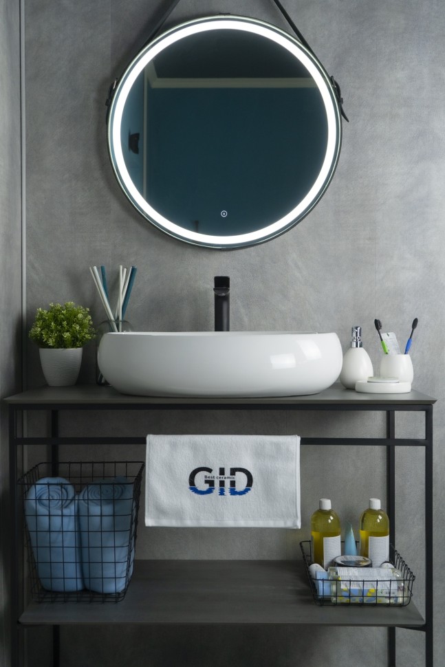 Раковина Gid N9030a 51114 накладная белая 60x41x15