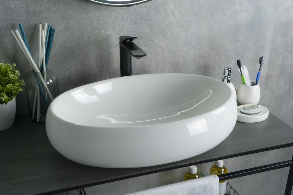 Раковина Gid N9030a 51114 накладная белая 60x41x15
