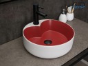 Раковина Gid N9013LS 52237 накладная красная матовая / белый графит 40x40x13
