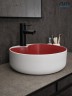 Раковина Gid N9013LS 52237 накладная красная матовая / белый графит 40x40x13