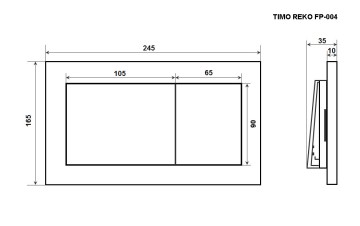 Кнопка смыва TIMO REKO FP-004W (250x165) white, шт