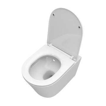 Унитаз подвесной безободковый с сиденьем и смывом TORNADO BelBagno TRE-TOR BB5180CH-TOR/SC