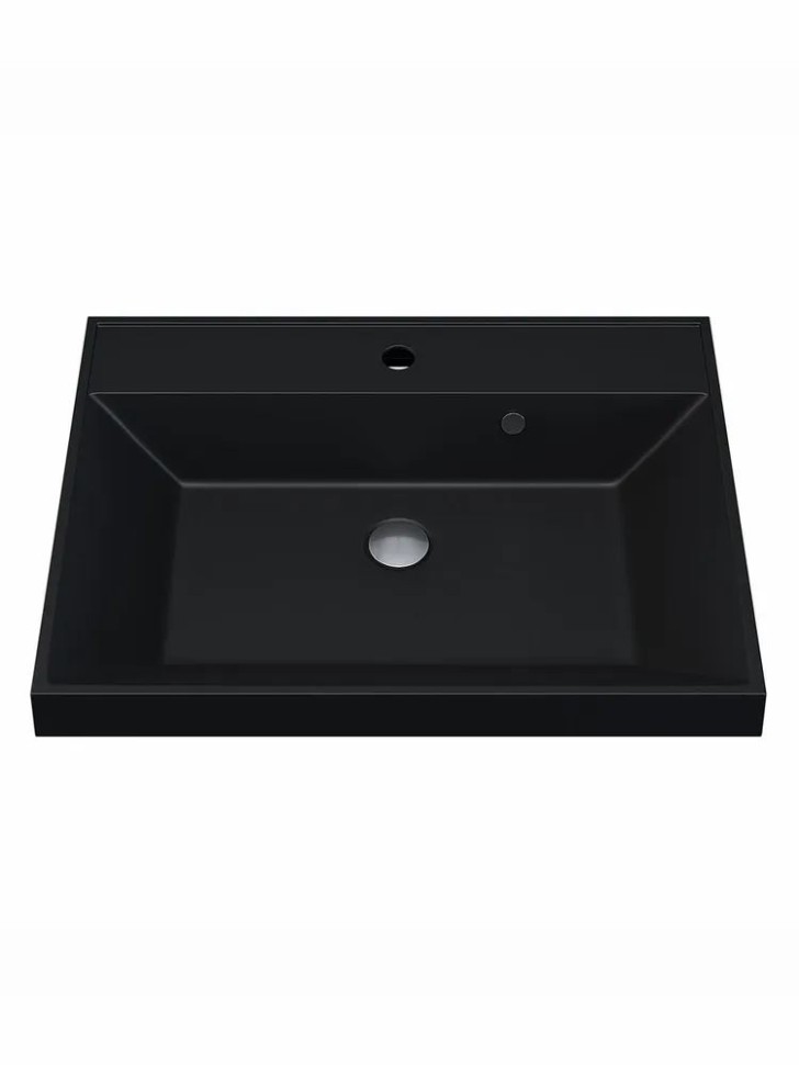 Раковина для ванной 80 см, Uperwood Classic Quartz, кварцевая, черная матовая, уголь