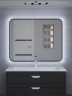 Зеркало для ванной с холодной подсветкой Uperwood Modul 60х80 см, прямоугольное, черное, сенсор/антизапотевание