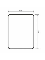Зеркало для ванной с холодной подсветкой Uperwood Modul 60х80 см, прямоугольное, черное, сенсор/антизапотевание