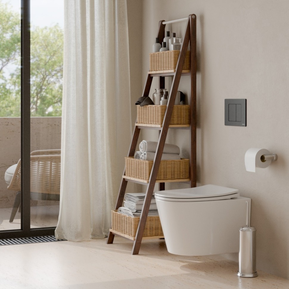 Комплект 3в1 IBERICA BLANCA инсталляция SILENCIO, унитаз BURGOS ALTO белый, кнопка смыва INOX-C черный матовый (IB001.BRA.234.112)