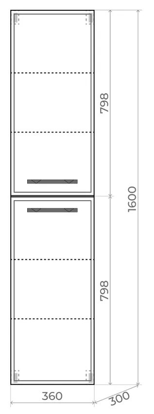 Шкаф-пенал для ванной Uperwood Foster 36х30х160 см, черный