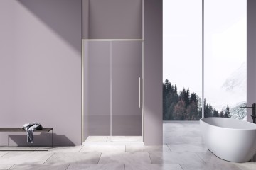 Душевая дверь Слим-Н (Slim-N) VDS-4SN130CLBN, 1300, брашированный никель, стекло прозрачное,