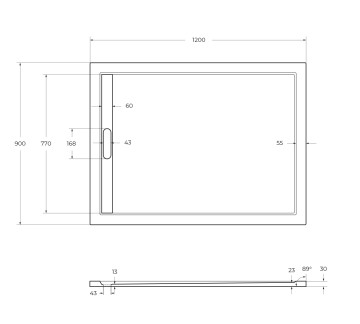 Поддон из искусственного мрамора CEZARES TRAY-AS-AH-120/90-30-NERO
